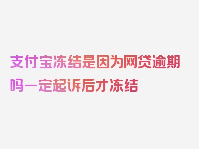 支付宝冻结是因为网贷逾期吗一定起诉后才冻结