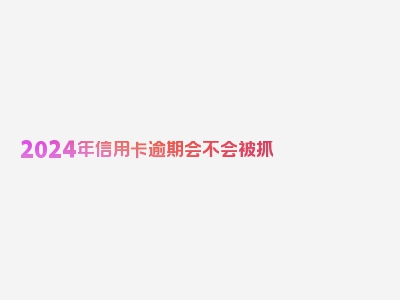 2024年信用卡逾期会不会被抓