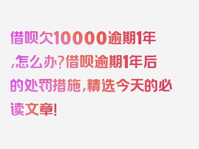 借呗欠10000逾期1年,怎么办?借呗逾期1年后的处罚措施，精选今天的必读文章！