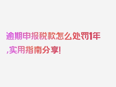 逾期申报税款怎么处罚1年，实用指南分享！