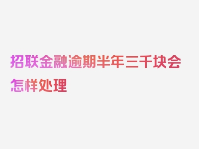 招联金融逾期半年三千块会怎样处理