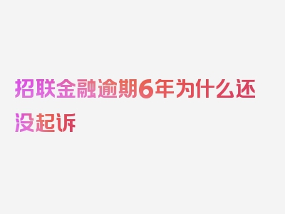 招联金融逾期6年为什么还没起诉