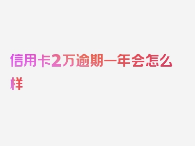 信用卡2万逾期一年会怎么样