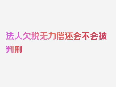 法人欠税无力偿还会不会被判刑