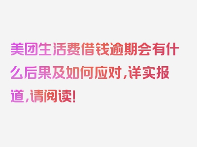 美团生活费借钱逾期会有什么后果及如何应对，详实报道，请阅读！