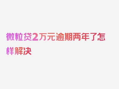 微粒贷2万元逾期两年了怎样解决