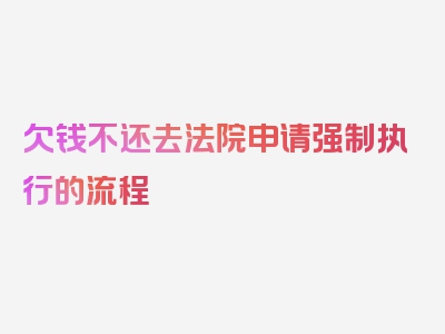 欠钱不还去法院申请强制执行的流程