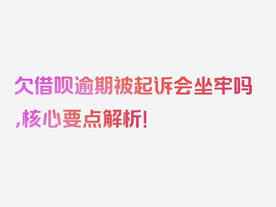 欠借呗逾期被起诉会坐牢吗，核心要点解析！