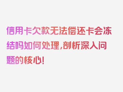 信用卡欠款无法偿还卡会冻结吗如何处理，剖析深入问题的核心！