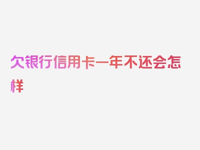 欠银行信用卡一年不还会怎样