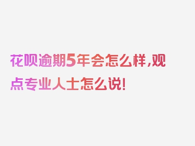 花呗逾期5年会怎么样，观点专业人士怎么说！