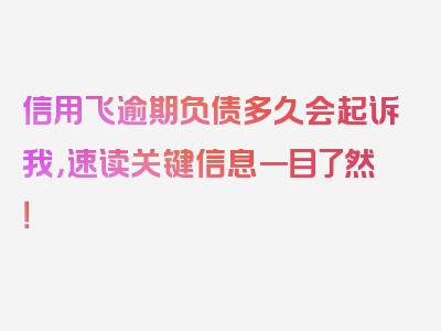 信用飞逾期负债多久会起诉我，速读关键信息一目了然！