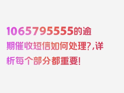 1065795555的逾期催收短信如何处理?，详析每个部分都重要！