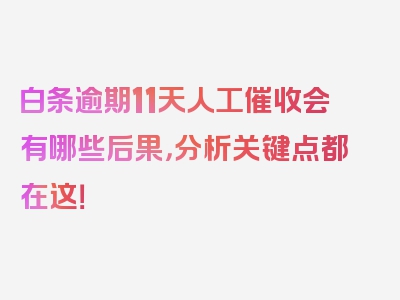 白条逾期11天人工催收会有哪些后果，分析关键点都在这！