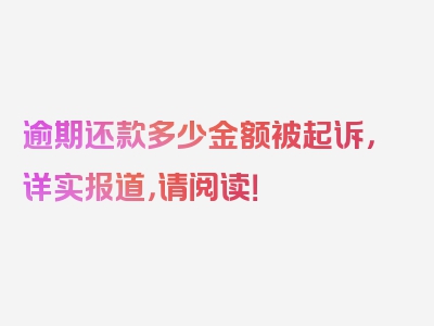 逾期还款多少金额被起诉，详实报道，请阅读！