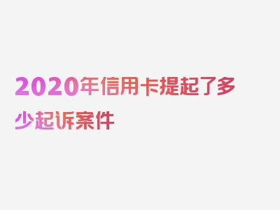 2020年信用卡提起了多少起诉案件