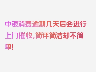 中银消费逾期几天后会进行上门催收，简评简洁却不简单！