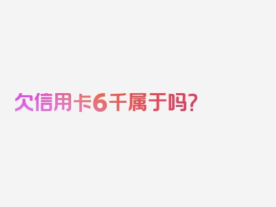 欠信用卡6千属于吗？