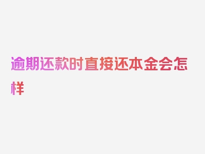 逾期还款时直接还本金会怎样