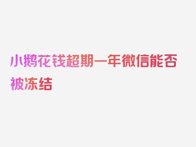 小鹅花钱超期一年微信能否被冻结