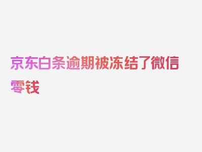 京东白条逾期被冻结了微信零钱