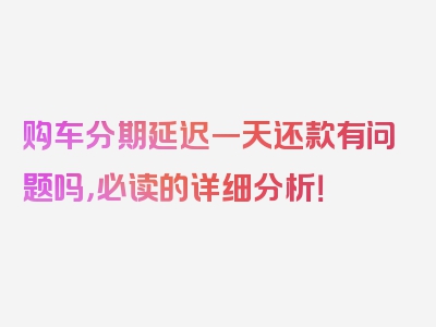 购车分期延迟一天还款有问题吗，必读的详细分析！