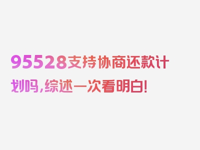 95528支持协商还款计划吗，综述一次看明白！