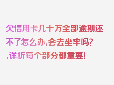 欠信用卡几十万全部逾期还不了怎么办,会去坐牢吗?，详析每个部分都重要！