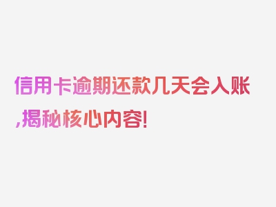 信用卡逾期还款几天会入账，揭秘核心内容！