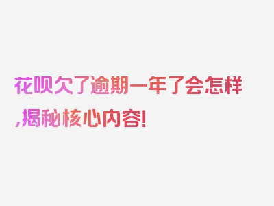 花呗欠了逾期一年了会怎样，揭秘核心内容！