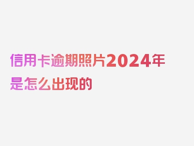 信用卡逾期照片2024年是怎么出现的