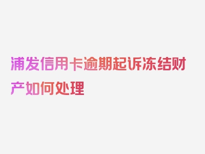 浦发信用卡逾期起诉冻结财产如何处理