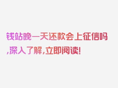 钱站晚一天还款会上征信吗，深入了解，立即阅读！