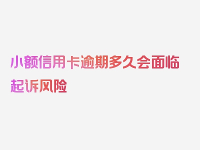 小额信用卡逾期多久会面临起诉风险