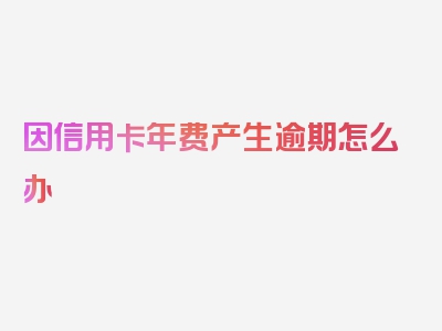 因信用卡年费产生逾期怎么办