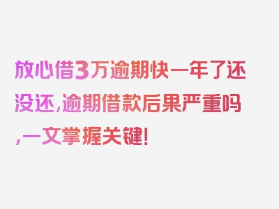 放心借3万逾期快一年了还没还,逾期借款后果严重吗，一文掌握关键！