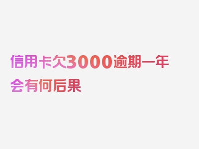 信用卡欠3000逾期一年会有何后果