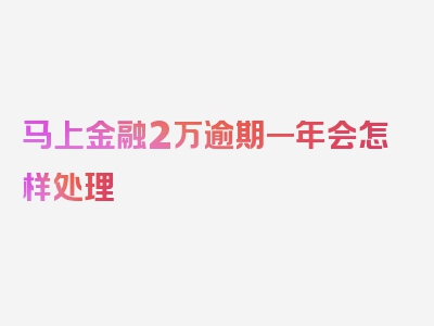 马上金融2万逾期一年会怎样处理