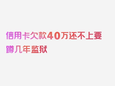 信用卡欠款40万还不上要蹲几年监狱