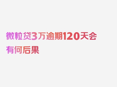 微粒贷3万逾期120天会有何后果