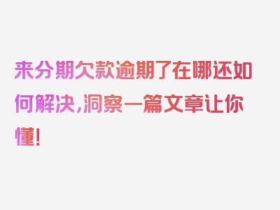 来分期欠款逾期了在哪还如何解决，洞察一篇文章让你懂！