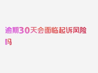 逾期30天会面临起诉风险吗