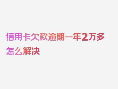 信用卡欠款逾期一年2万多怎么解决