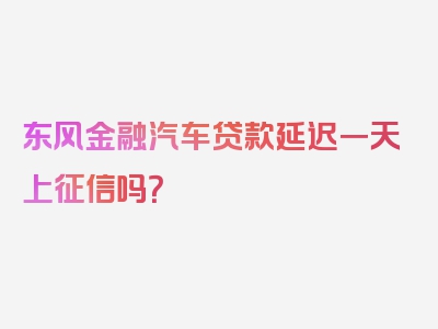 东风金融汽车贷款延迟一天上征信吗？