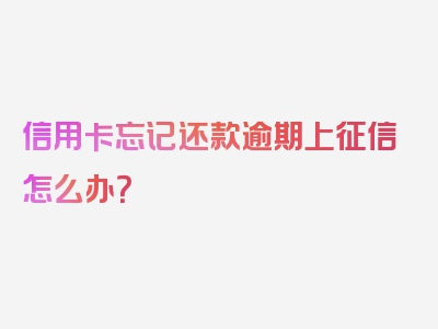 信用卡忘记还款逾期上征信怎么办？