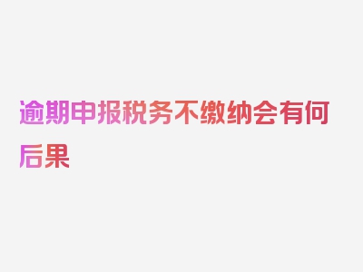 逾期申报税务不缴纳会有何后果