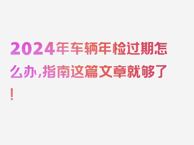 2024年车辆年检过期怎么办，指南这篇文章就够了！