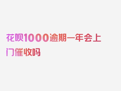 花呗1000逾期一年会上门催收吗