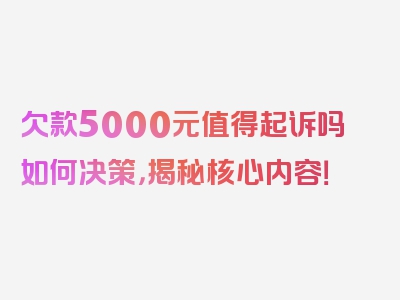 欠款5000元值得起诉吗如何决策，揭秘核心内容！