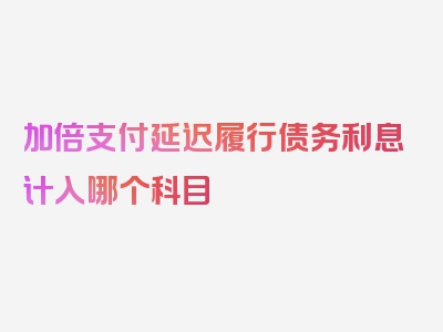 加倍支付延迟履行债务利息计入哪个科目